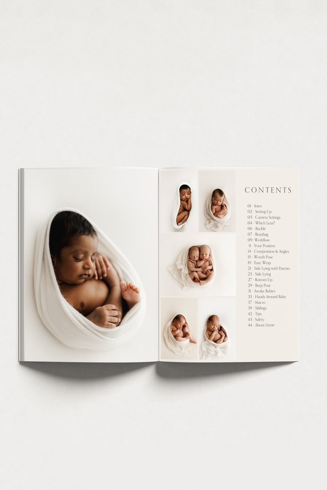 Newborn Beanbag Posing Guide contents